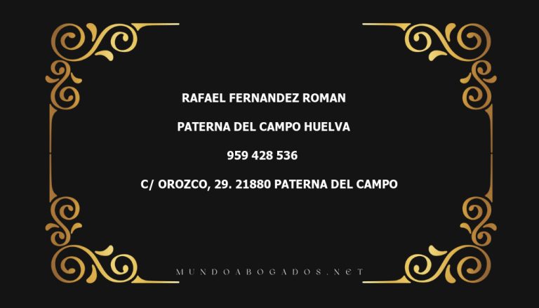 abogado Rafael Fernandez Roman en la localidad de Paterna del Campo