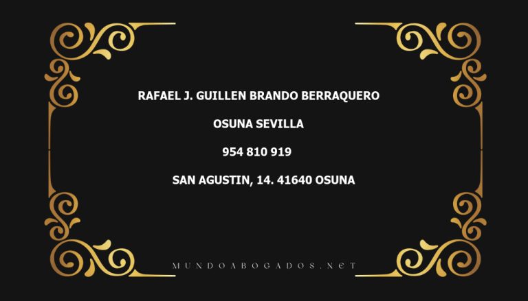 abogado Rafael J. Guillen Brando Berraquero en la localidad de Osuna