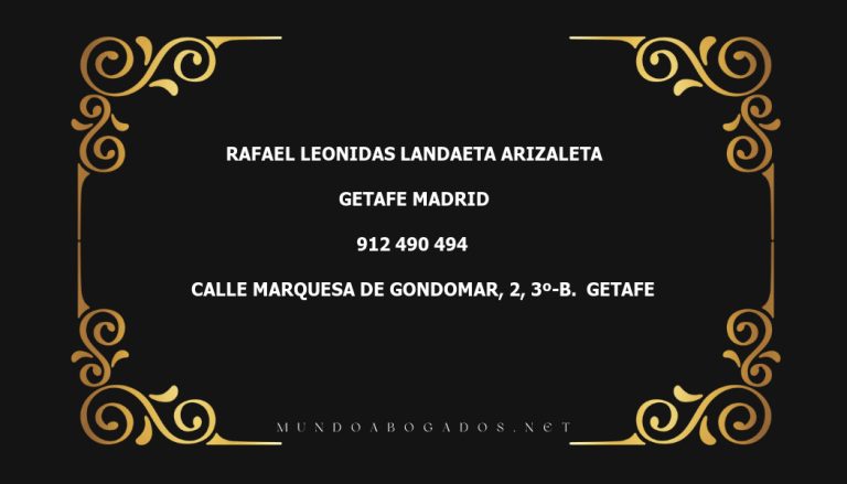 abogado Rafael Leonidas Landaeta Arizaleta en la localidad de Getafe