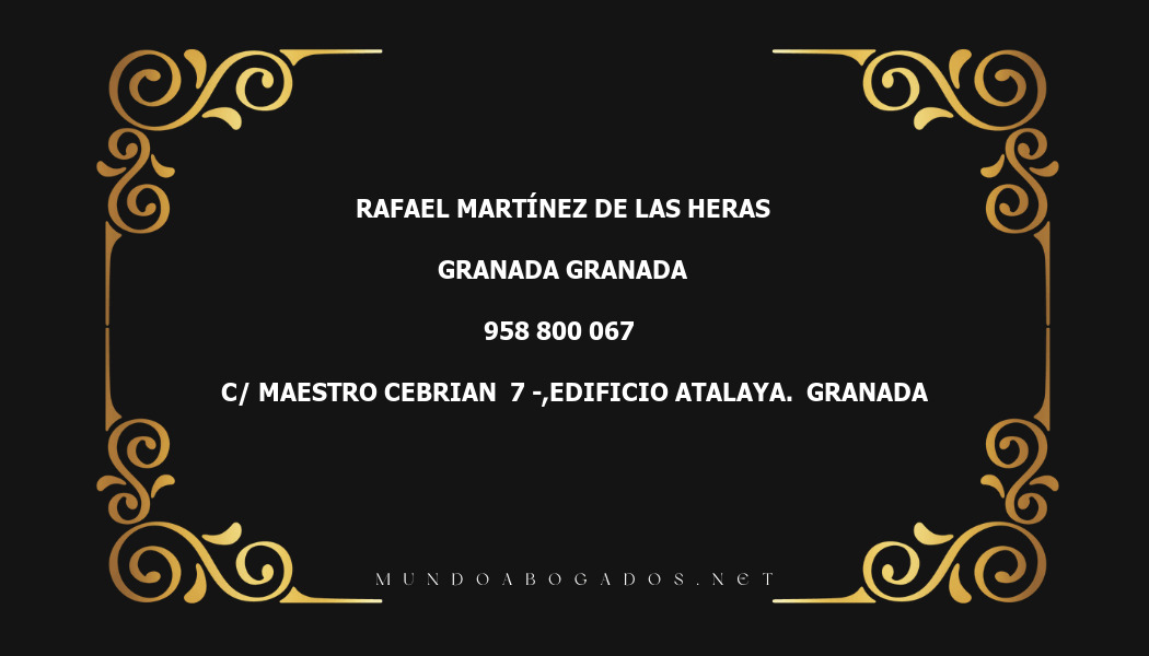 abogado Rafael Martinez De Las Heras en la localidad de Granada