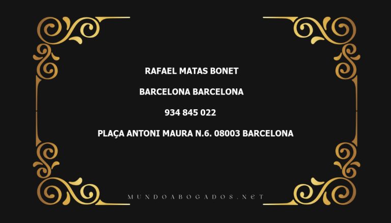 abogado Rafael Matas Bonet en la localidad de Barcelona