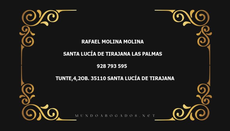 abogado Rafael Molina Molina en la localidad de Santa Lucía de Tirajana