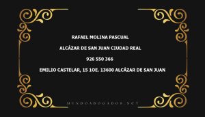 abogado Rafael Molina Pascual en la localidad de Alcázar de San Juan