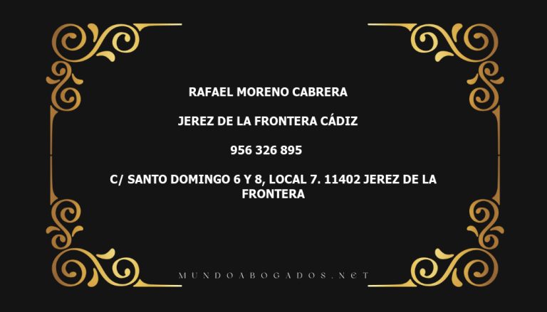 abogado Rafael Moreno Cabrera en la localidad de Jerez de la Frontera