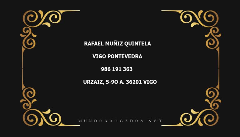 abogado Rafael Muñiz Quintela en la localidad de Vigo