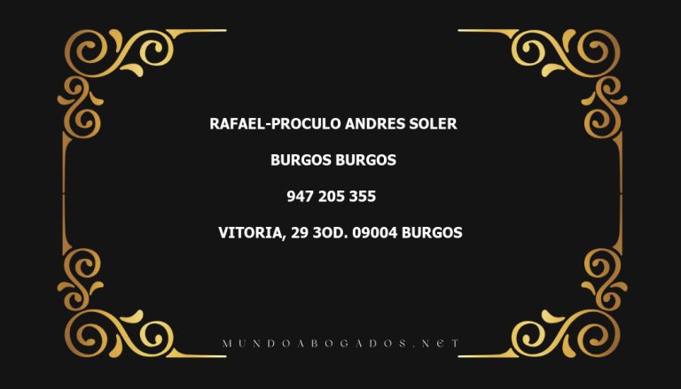 abogado Rafael-Proculo Andres Soler en la localidad de Burgos