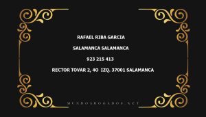 abogado Rafael Riba Garcia en la localidad de Salamanca