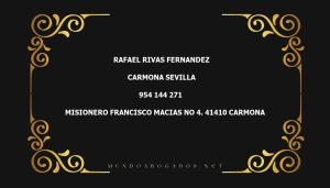 abogado Rafael Rivas Fernandez en la localidad de Carmona