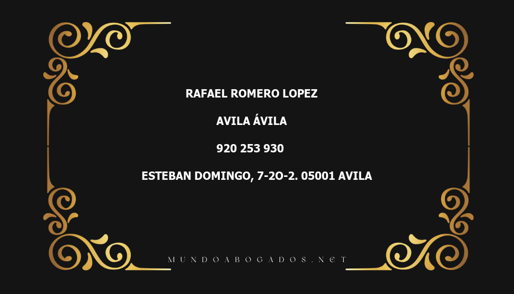 abogado Rafael Romero Lopez en la localidad de Avila