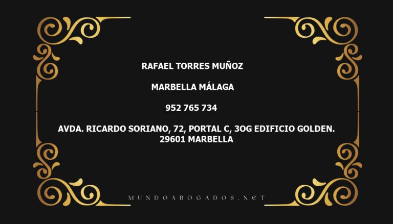 abogado Rafael Torres Muñoz en la localidad de Marbella