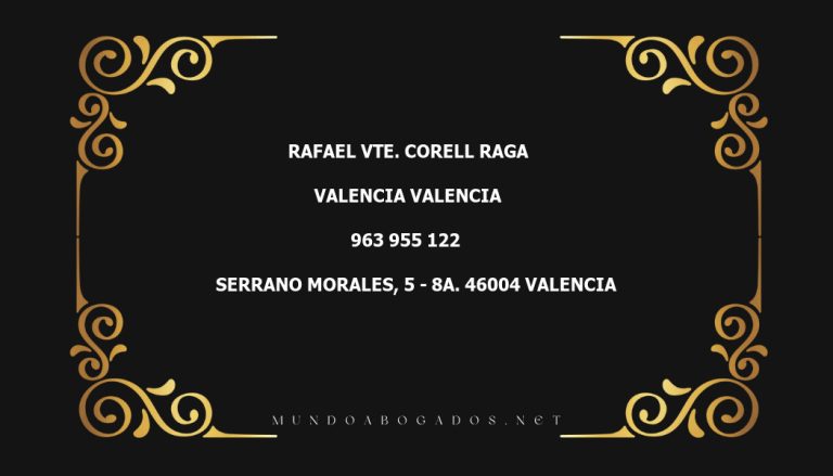 abogado Rafael Vte. Corell Raga en la localidad de Valencia