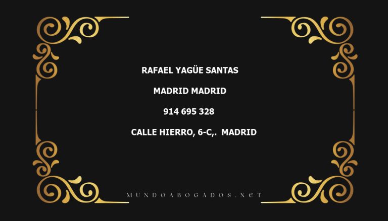 abogado Rafael Yagüe Santas en la localidad de Madrid