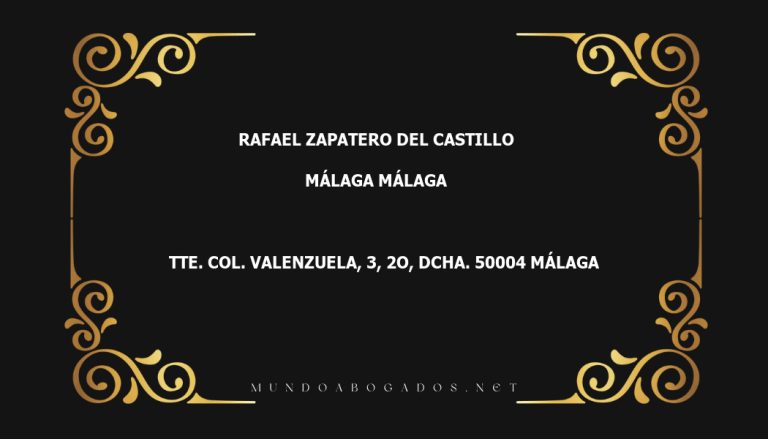 abogado Rafael Zapatero Del Castillo en la localidad de Málaga