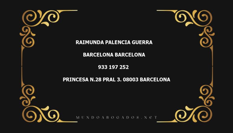 abogado Raimunda Palencia Guerra en la localidad de Barcelona