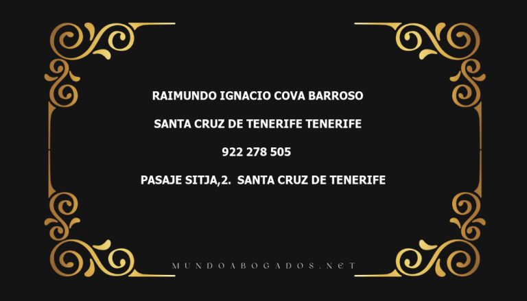 abogado Raimundo Ignacio Cova Barroso en la localidad de Santa Cruz de Tenerife