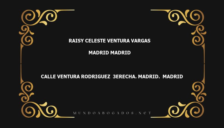 abogado Raisy Celeste Ventura Vargas en la localidad de Madrid