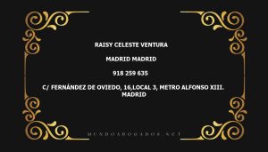 abogado Raisy Celeste Ventura en la localidad de Madrid