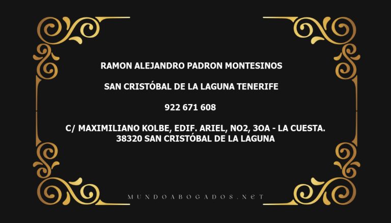 abogado Ramon Alejandro Padron Montesinos en la localidad de San Cristóbal de La Laguna