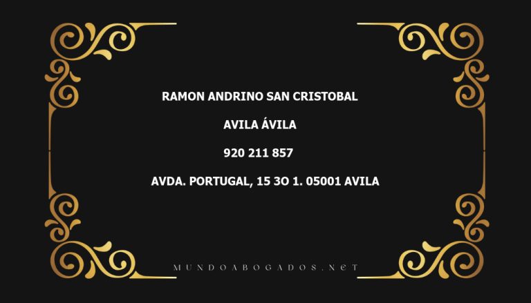 abogado Ramon Andrino San Cristobal en la localidad de Avila