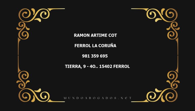 abogado Ramon Artime Cot en la localidad de Ferrol