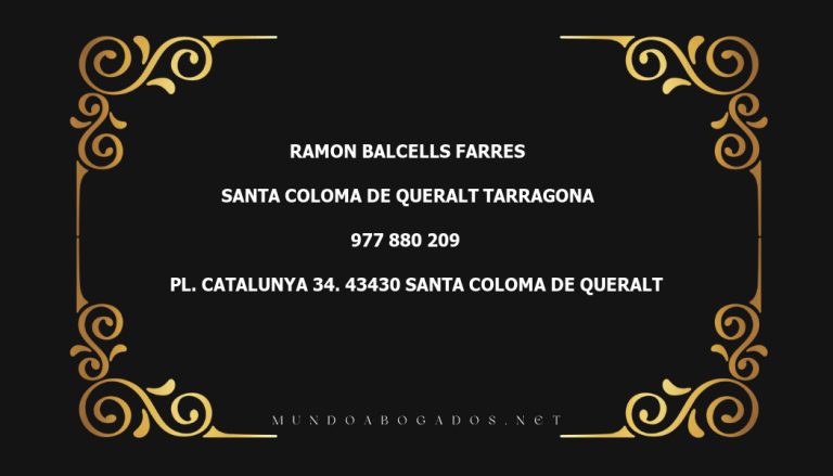 abogado Ramon Balcells Farres en la localidad de Santa Coloma de Queralt