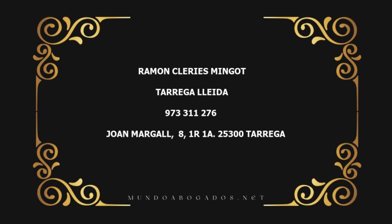 abogado Ramon Cleries Mingot en la localidad de Tarrega