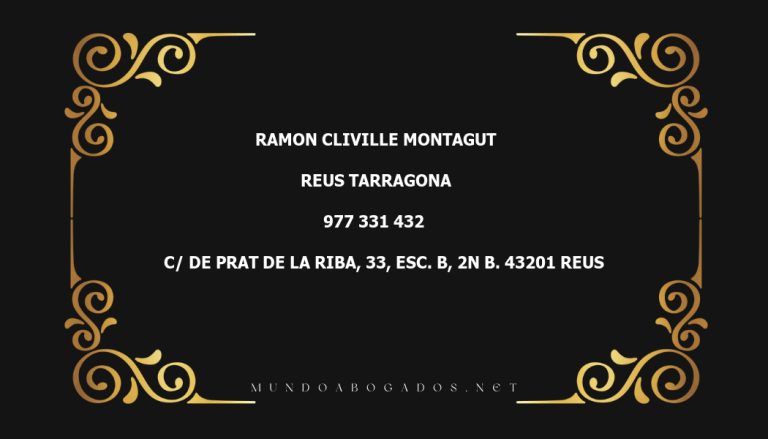 abogado Ramon Cliville Montagut en la localidad de Reus