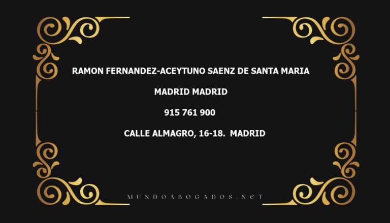 abogado Ramon Fernandez-Aceytuno Saenz De Santa Maria en la localidad de Madrid