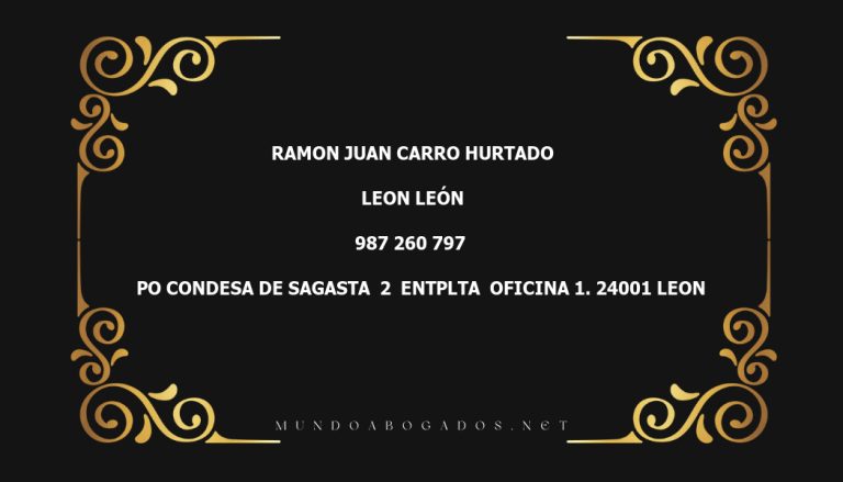 abogado Ramon Juan Carro Hurtado en la localidad de Leon