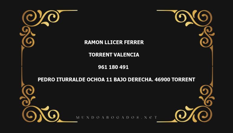 abogado Ramon Llicer Ferrer en la localidad de Torrent