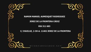 abogado Ramon Manuel Aumesquet Rodriguez en la localidad de Jerez de la Frontera