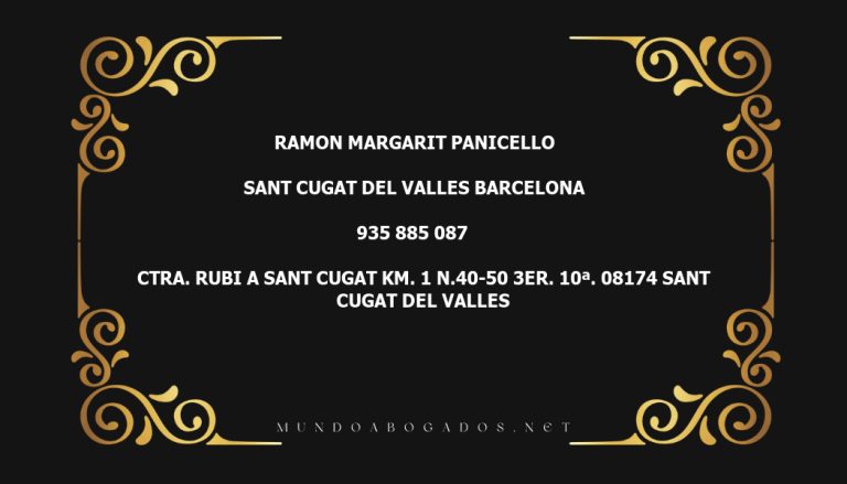 abogado Ramon Margarit Panicello en la localidad de Sant Cugat del Valles