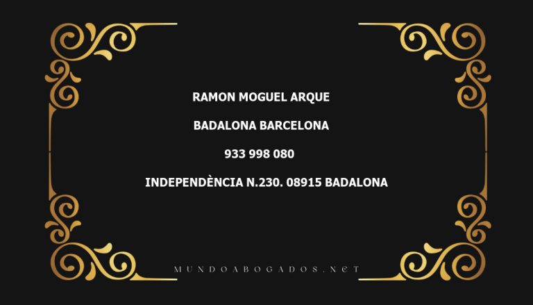 abogado Ramon Moguel Arque en la localidad de Badalona