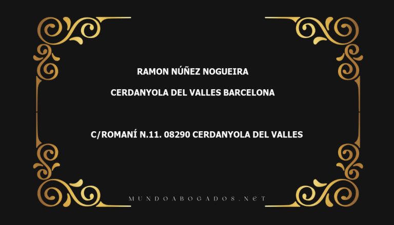 abogado Ramon Núñez Nogueira en la localidad de Cerdanyola del Valles