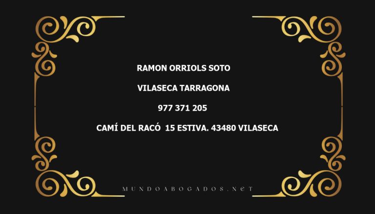 abogado Ramon Orriols Soto en la localidad de Vilaseca