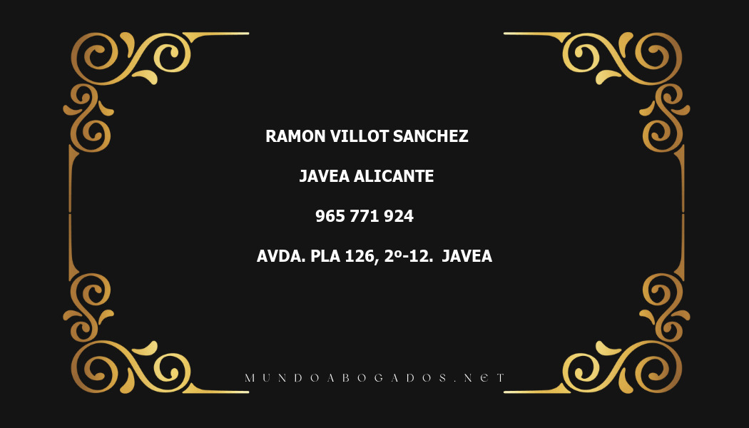 abogado Ramon Villot Sanchez en la localidad de Javea