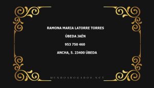 abogado Ramona Maria Latorre Torres en la localidad de Úbeda