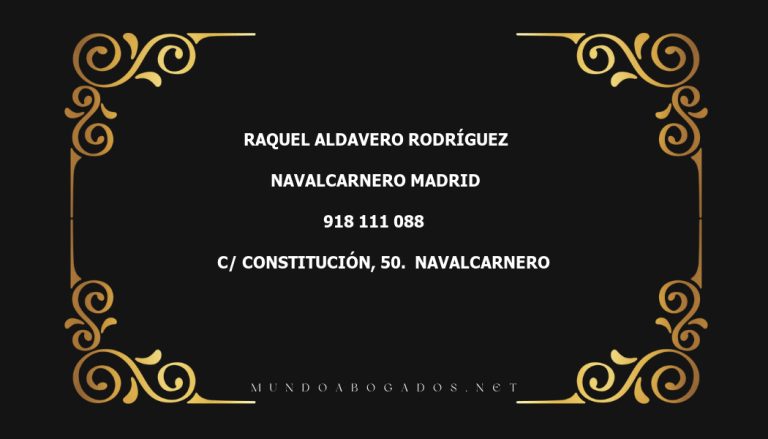 abogado Raquel Aldavero Rodríguez en la localidad de Navalcarnero