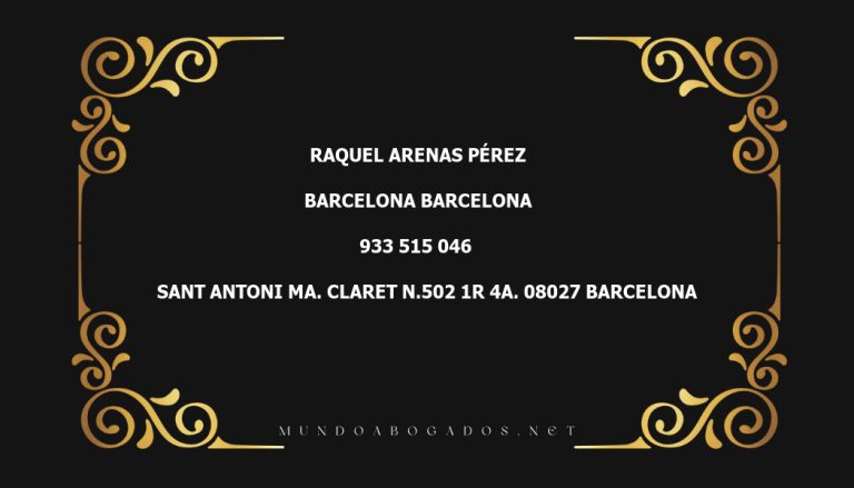 abogado Raquel Arenas Pérez en la localidad de Barcelona