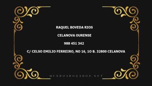 abogado Raquel Boveda Rios en la localidad de Celanova