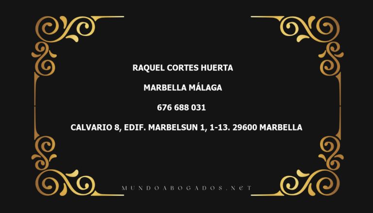 abogado Raquel Cortes Huerta en la localidad de Marbella