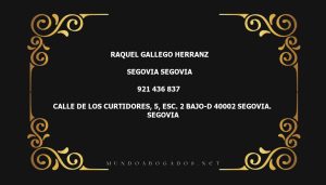 abogado Raquel Gallego Herranz en la localidad de Segovia