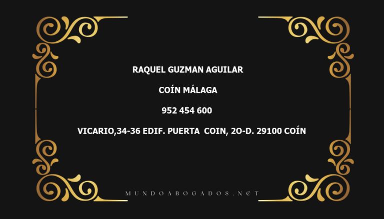 abogado Raquel Guzman Aguilar en la localidad de Coín