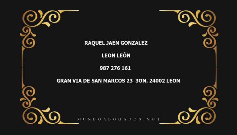 abogado Raquel Jaen Gonzalez en la localidad de Leon