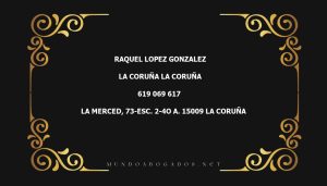 abogado Raquel Lopez Gonzalez en la localidad de La Coruña