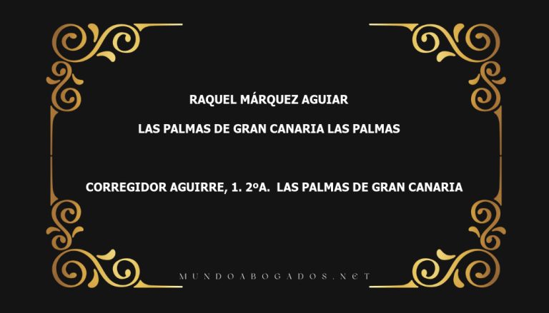 abogado Raquel Márquez Aguiar en la localidad de Las Palmas de Gran Canaria