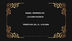 abogado Raquel  Menendez Sol en la localidad de La Eliana