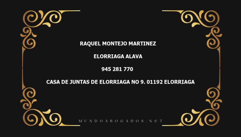 abogado Raquel Montejo Martinez en la localidad de Elorriaga