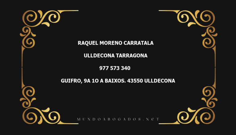 abogado Raquel Moreno Carratala en la localidad de Ulldecona