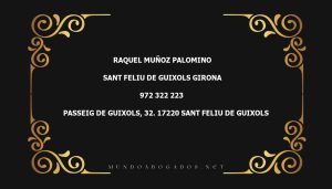 abogado Raquel Muñoz Palomino en la localidad de Sant Feliu de Guixols